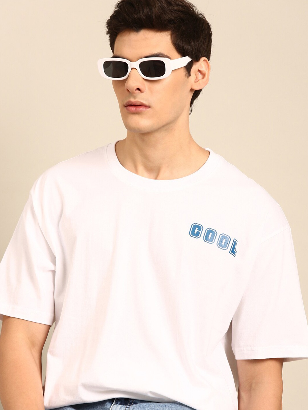 

recast Typography Printed Bio Finish Oversized T-shirt, White