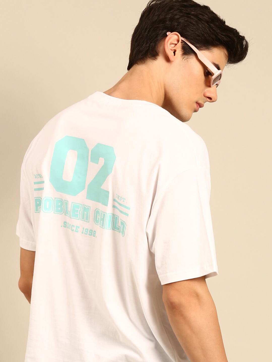 

recast Typography Printed Bio Finish Oversized Cotton T-shirt, White