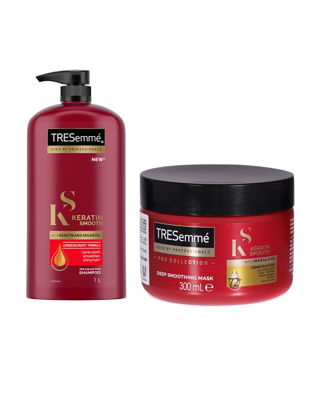 

TRESemme Keratin Smooth Shampoo 1L & Mask 300ml, Maroon