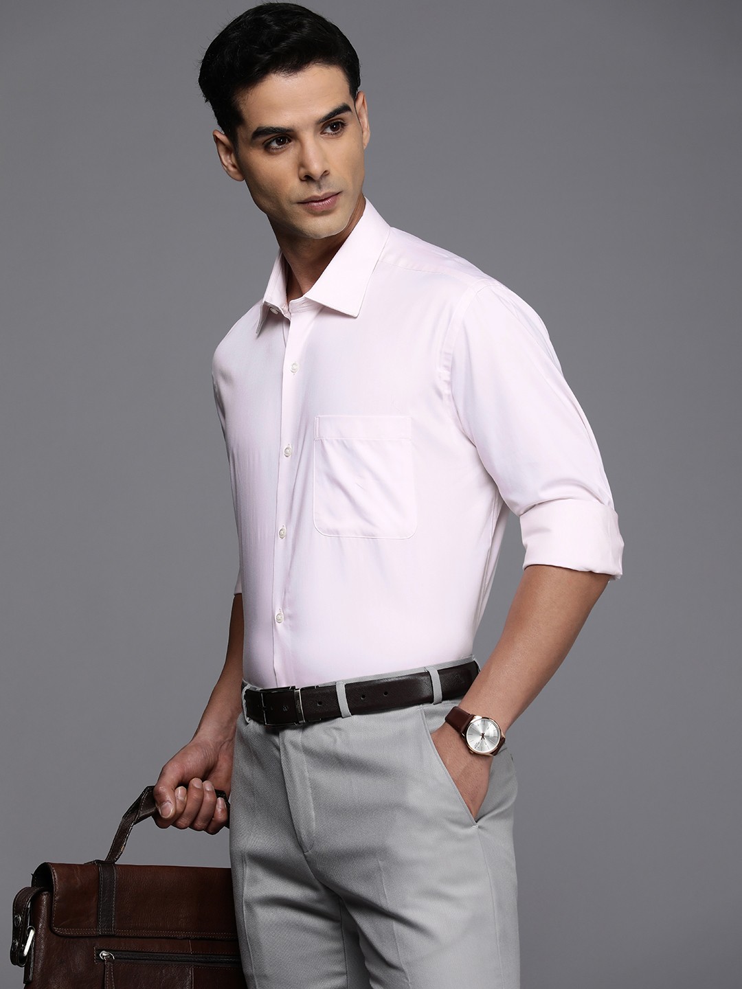 

Raymond Men Pure Cotton Formal Shirt, Pink