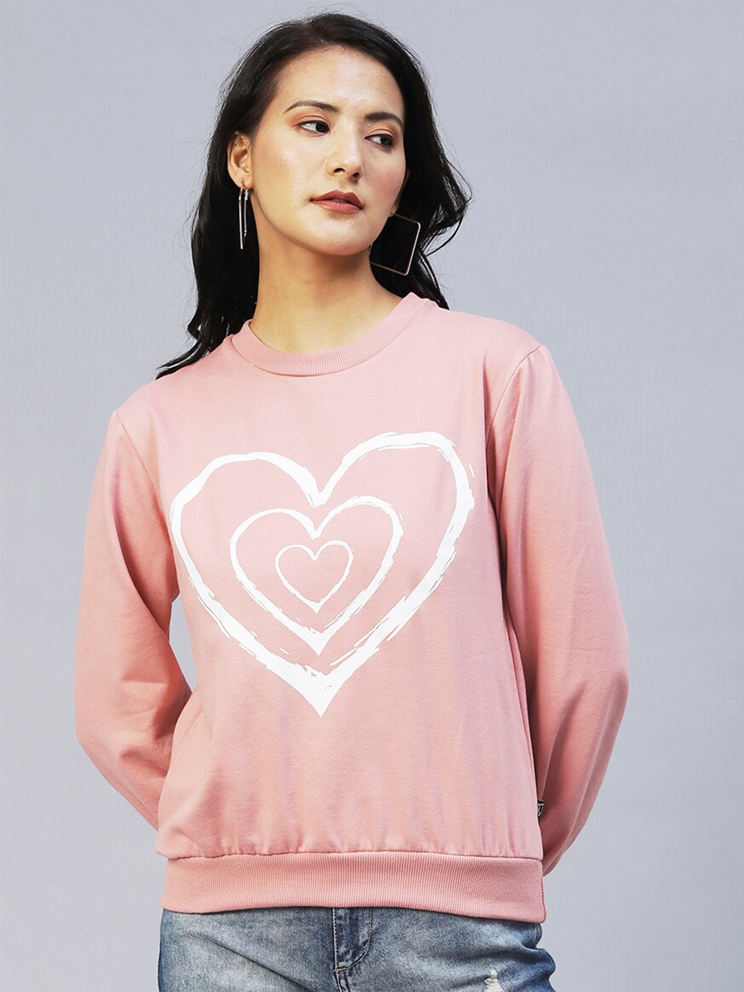 

Rigo Printed Fleece Sweatshirt, Peach