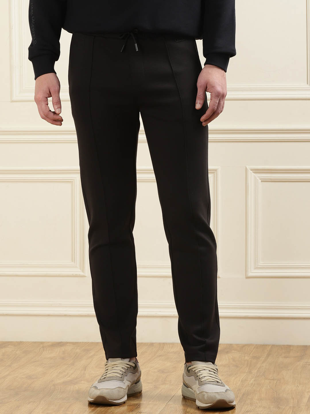 

Karl Lagerfeld Men Straight Slim-Fit Track Pants, Black