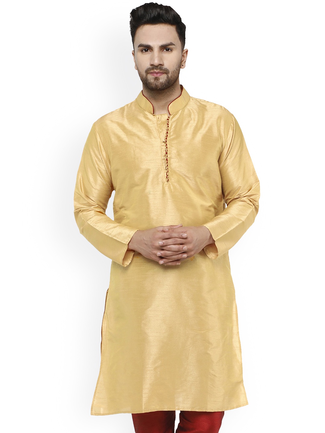 

Enciger Mandarin Collar Straight Kurta, Beige