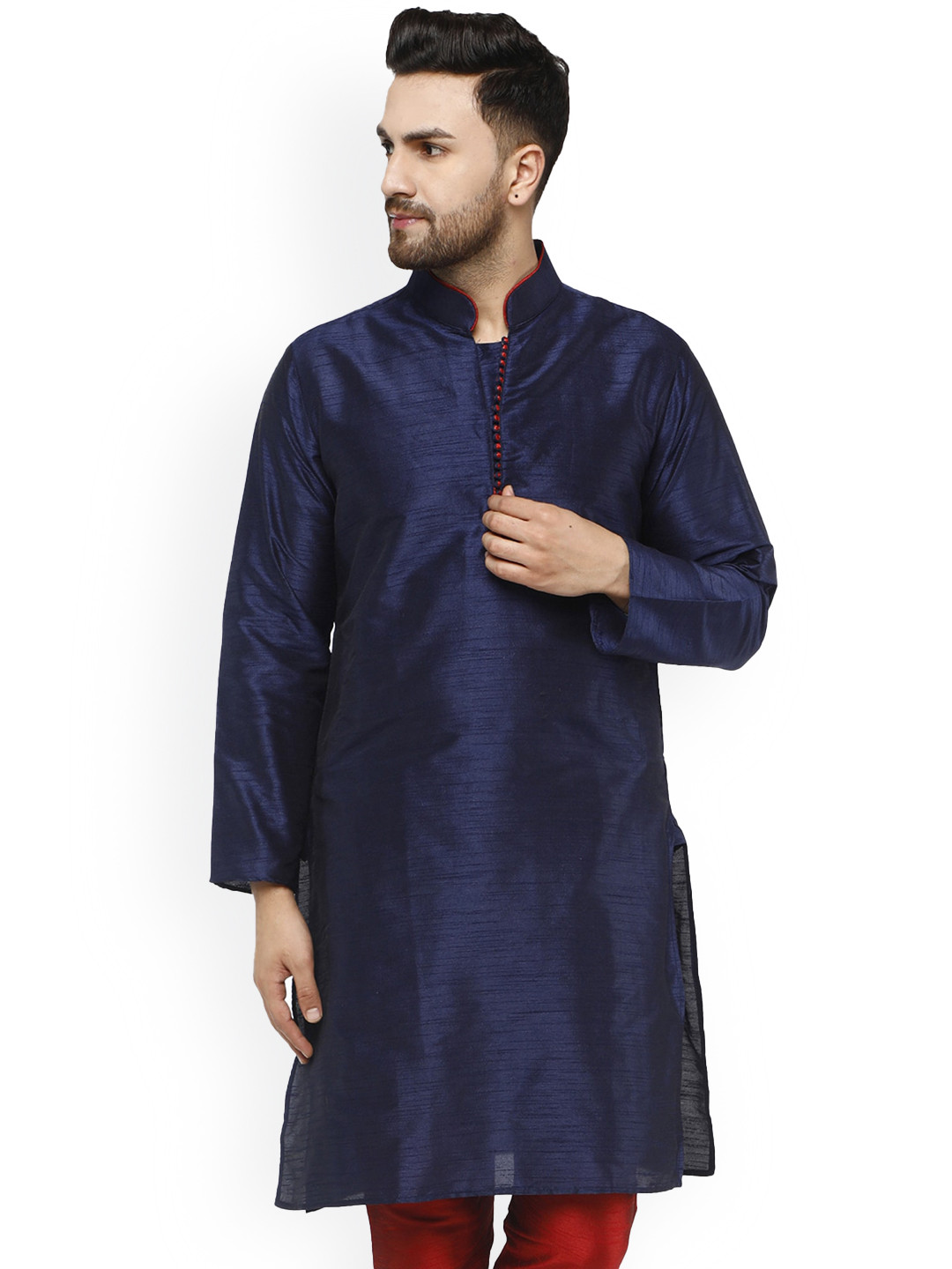

Enciger Mandarin Collar Straight Kurta, Blue