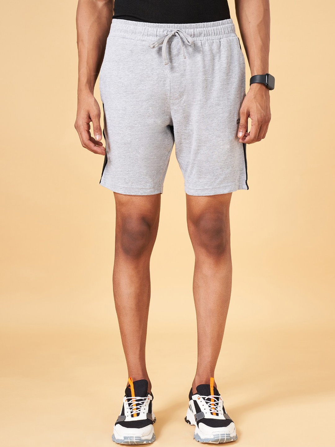 

Ajile by Pantaloons Men Slim Fit Sports Shorts, Grey melange