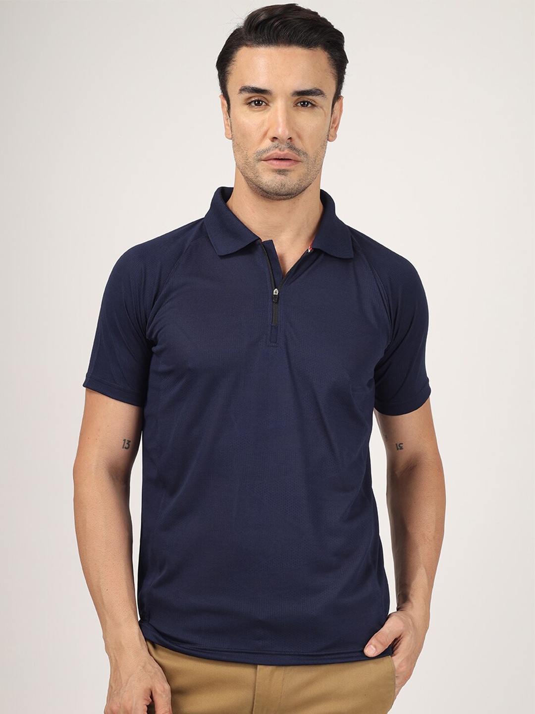 

Greylongg Polo Collar Short Sleeves T-shirt, Navy blue