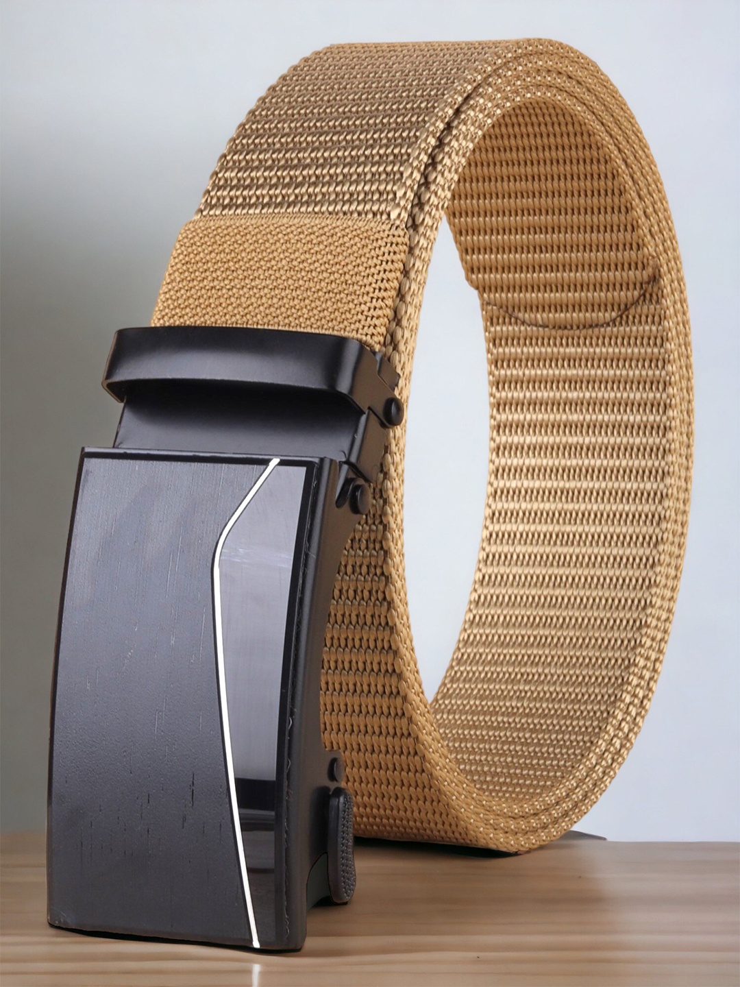 

The Roaster Lifestyle Co. Men Gold-Toned Textured Wide Belt