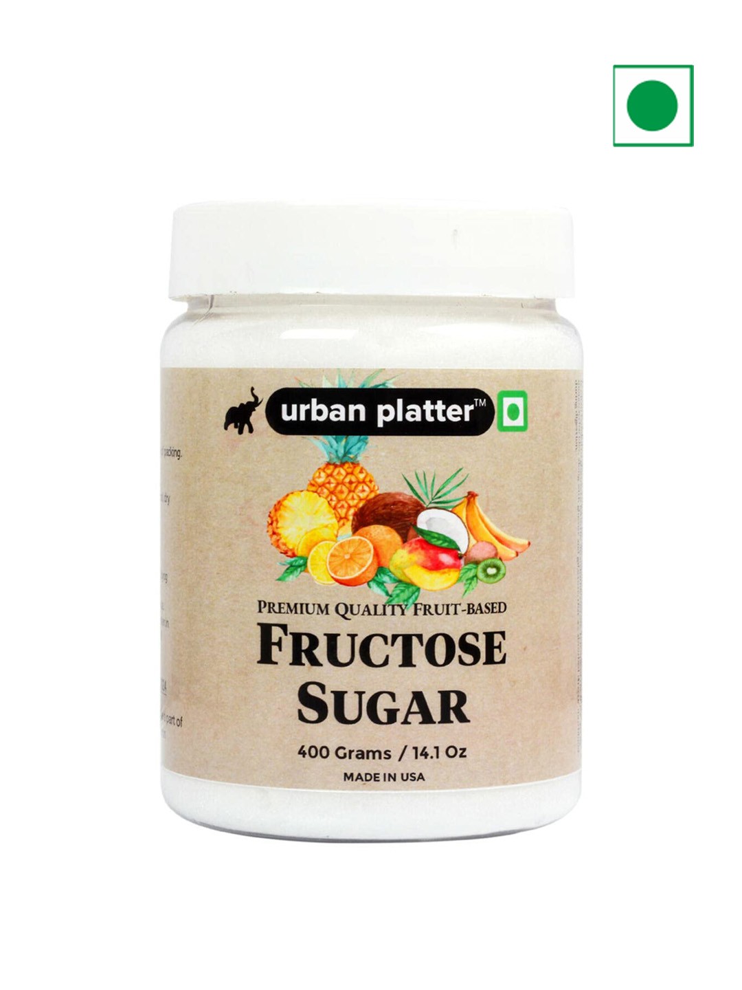 

URBAN PLATTER Pure Fructose Sugar-400 gms, White
