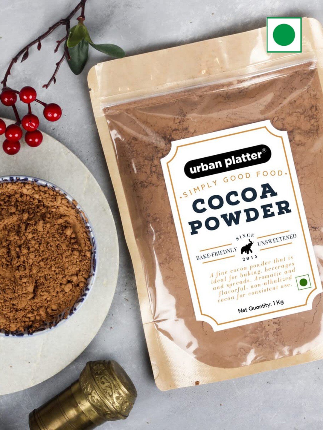 

URBAN PLATTER Natural Unsweetened Cocoa Powder 1 kg, Brown