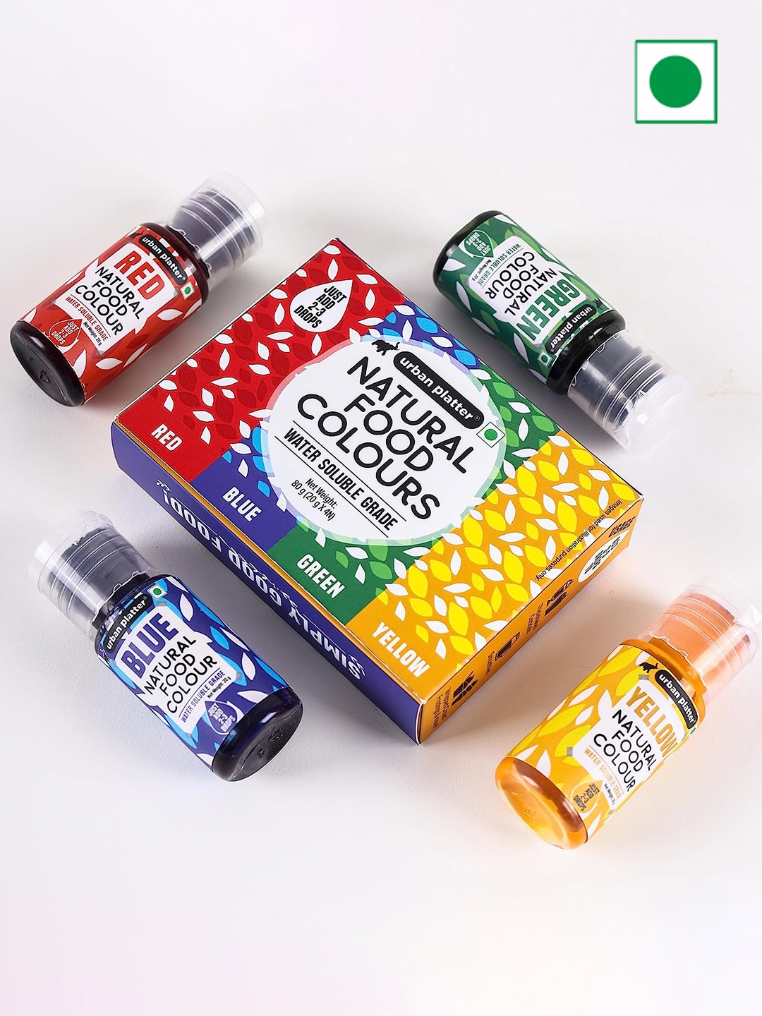 

URBAN PLATTER Natural Liquid Food Colours Set 80 gms, Yellow