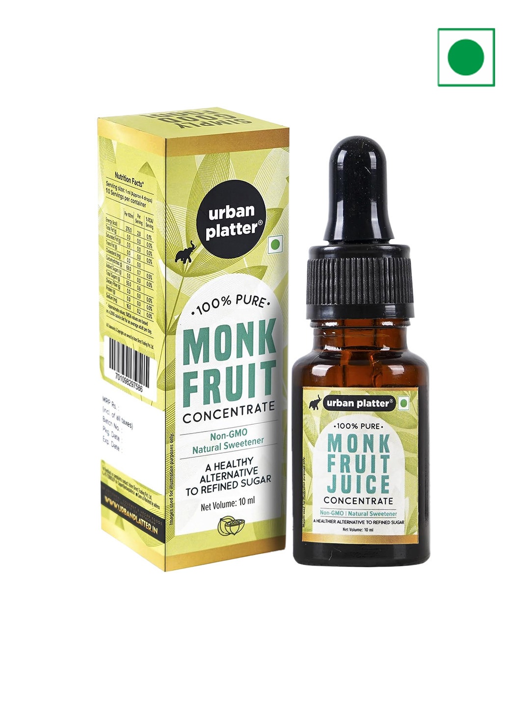 

URBAN PLATTER Monk Fruit Juice Concentrate-10 ml, Yellow