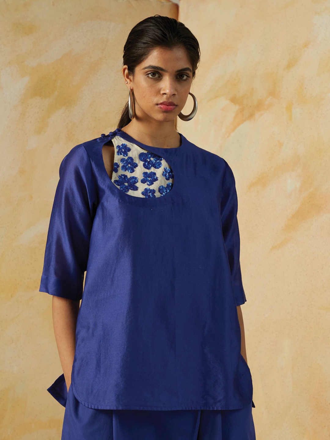 

Kanelle Pure Silk Top, Blue