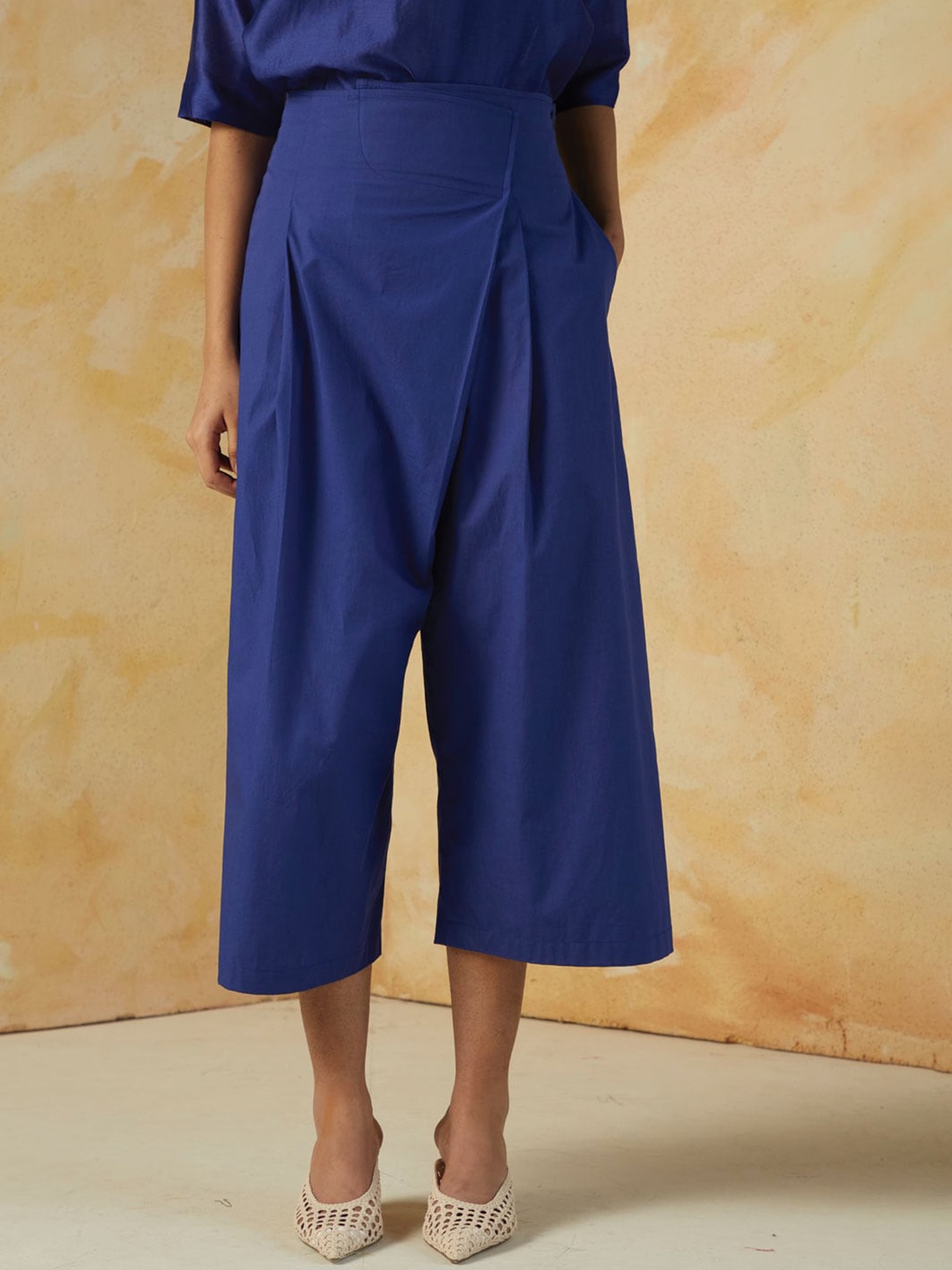 

Kanelle Women High-Rise Cotton Culottes, Blue