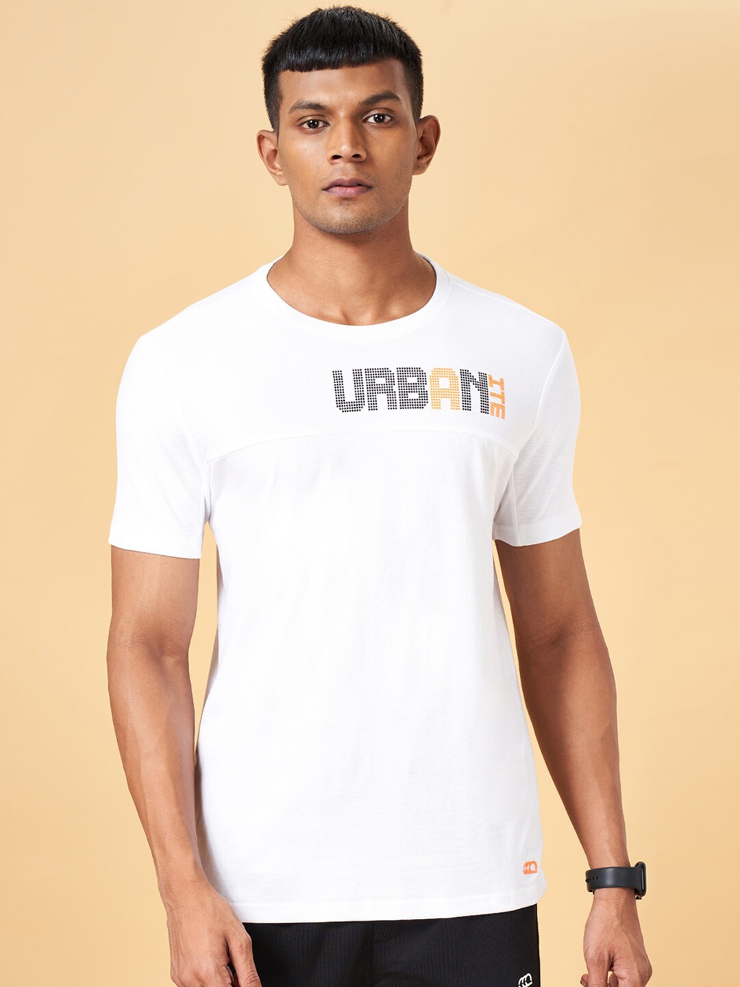 

Ajile by Pantaloons Typography Printed Round Neck Slim Fit Regular T-shirt, White