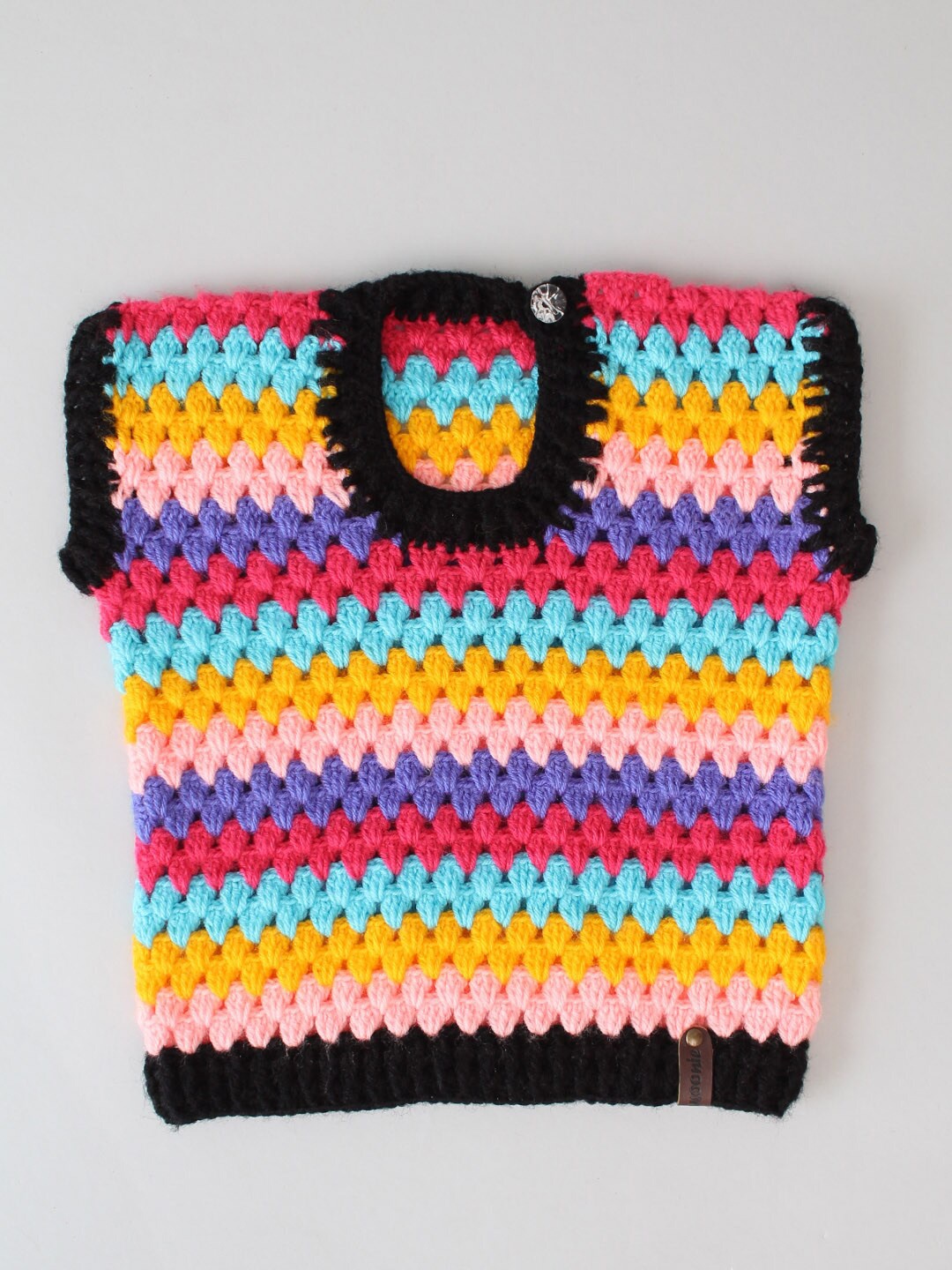 

Woonie Kids Open Knit Sleeveless Acrylic Sweater Vest, Pink