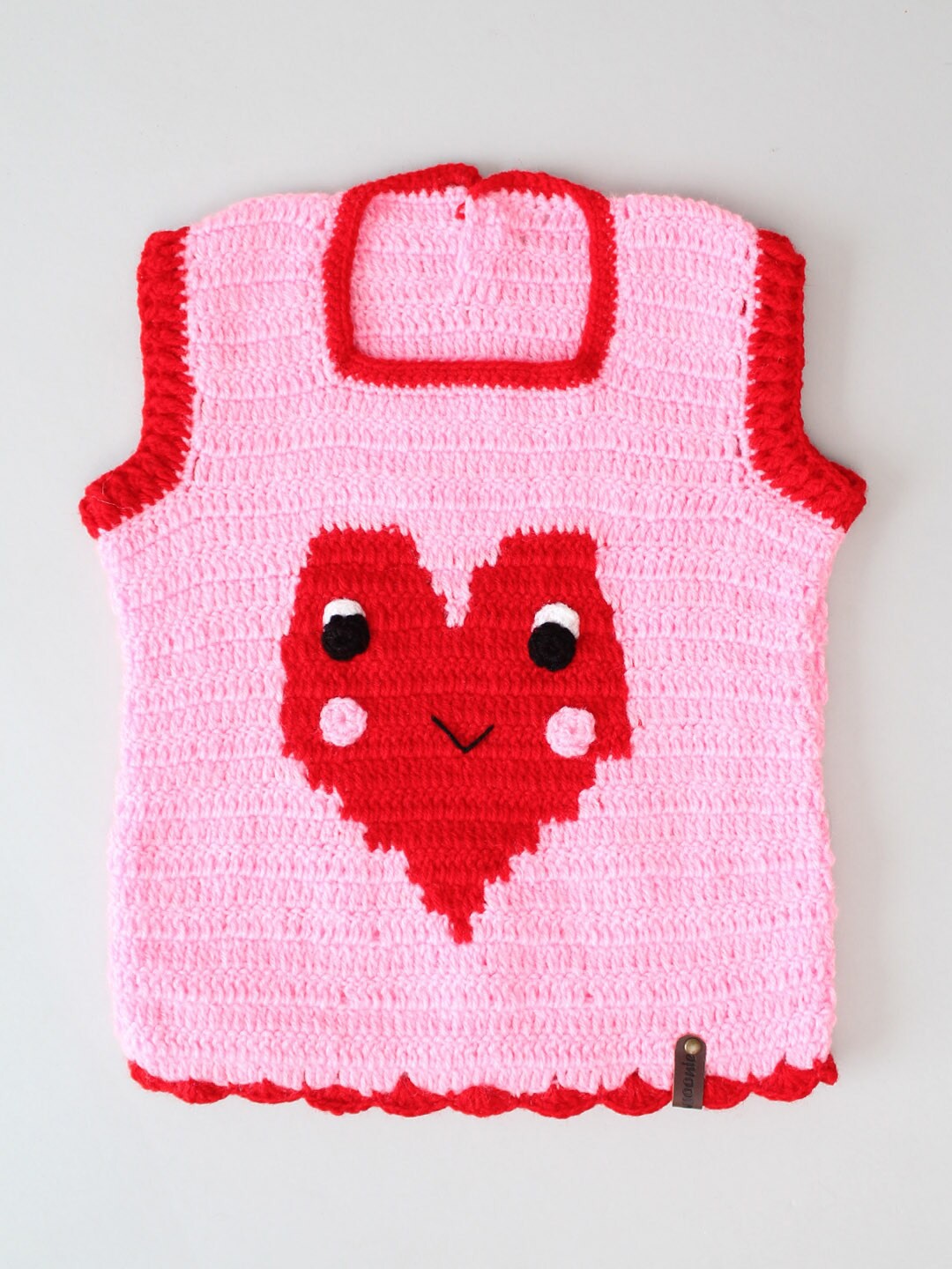 

Woonie Kids Open Knit Sleeveless Acrylic Sweater Vest, Pink