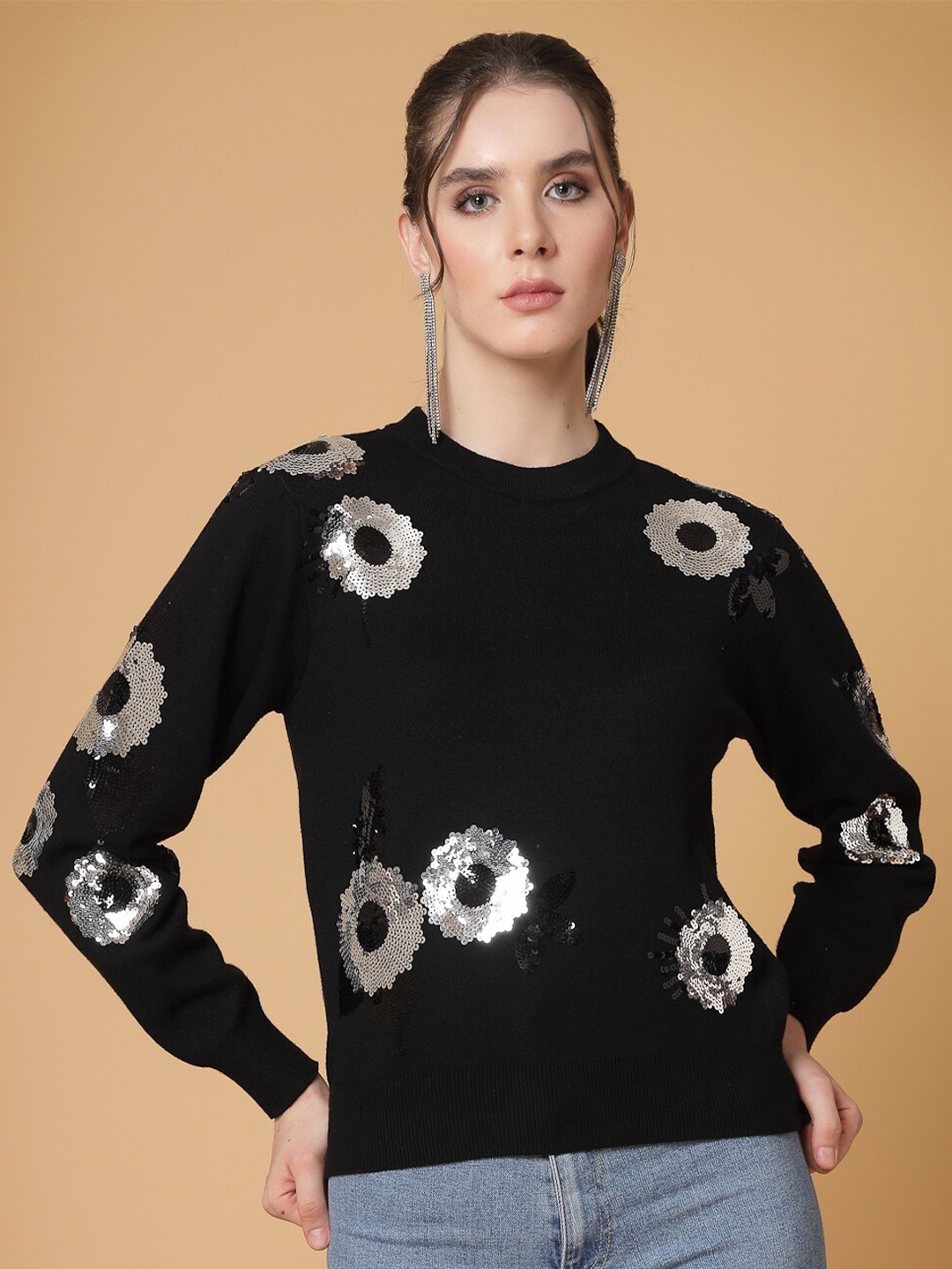 

Mafadeny Sweater With Embellished Detail, Black