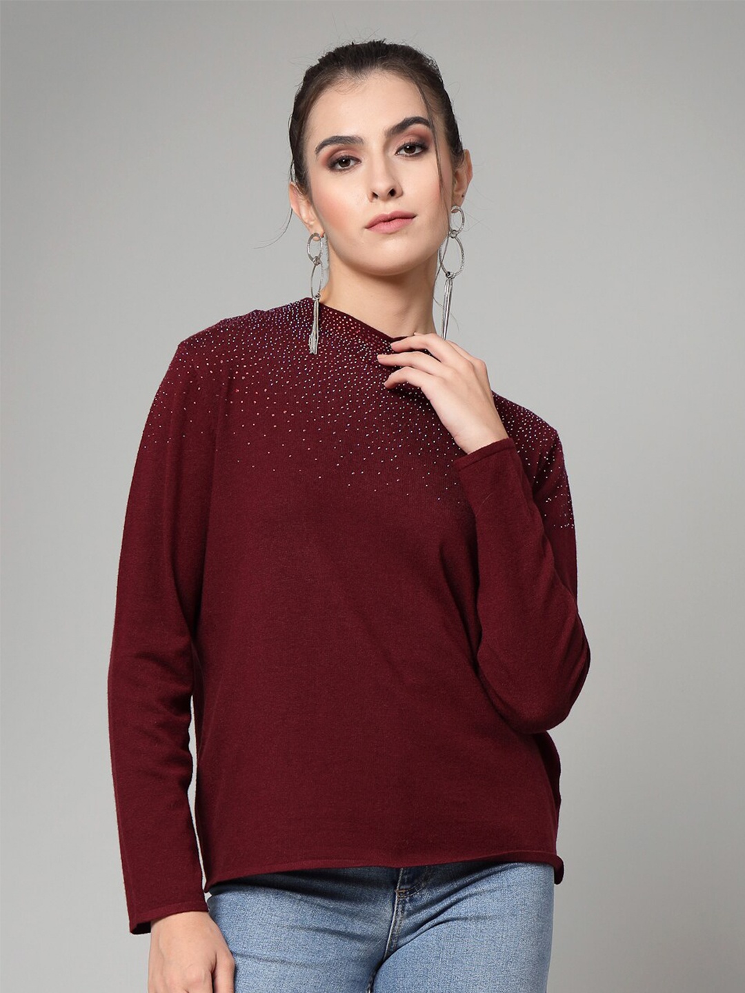 

Mafadeny Abstract Printed Pullover, Maroon