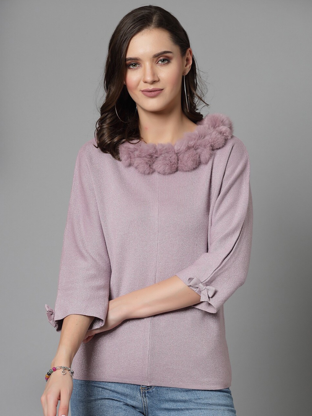 

Mafadeny Embellished Detail Pullover, Mauve