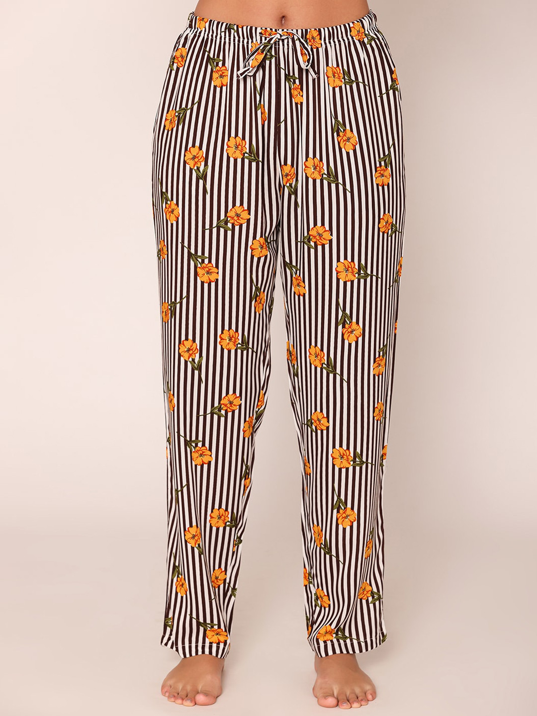 

Bonjour Women Printed Cotton Lounge Pant, White