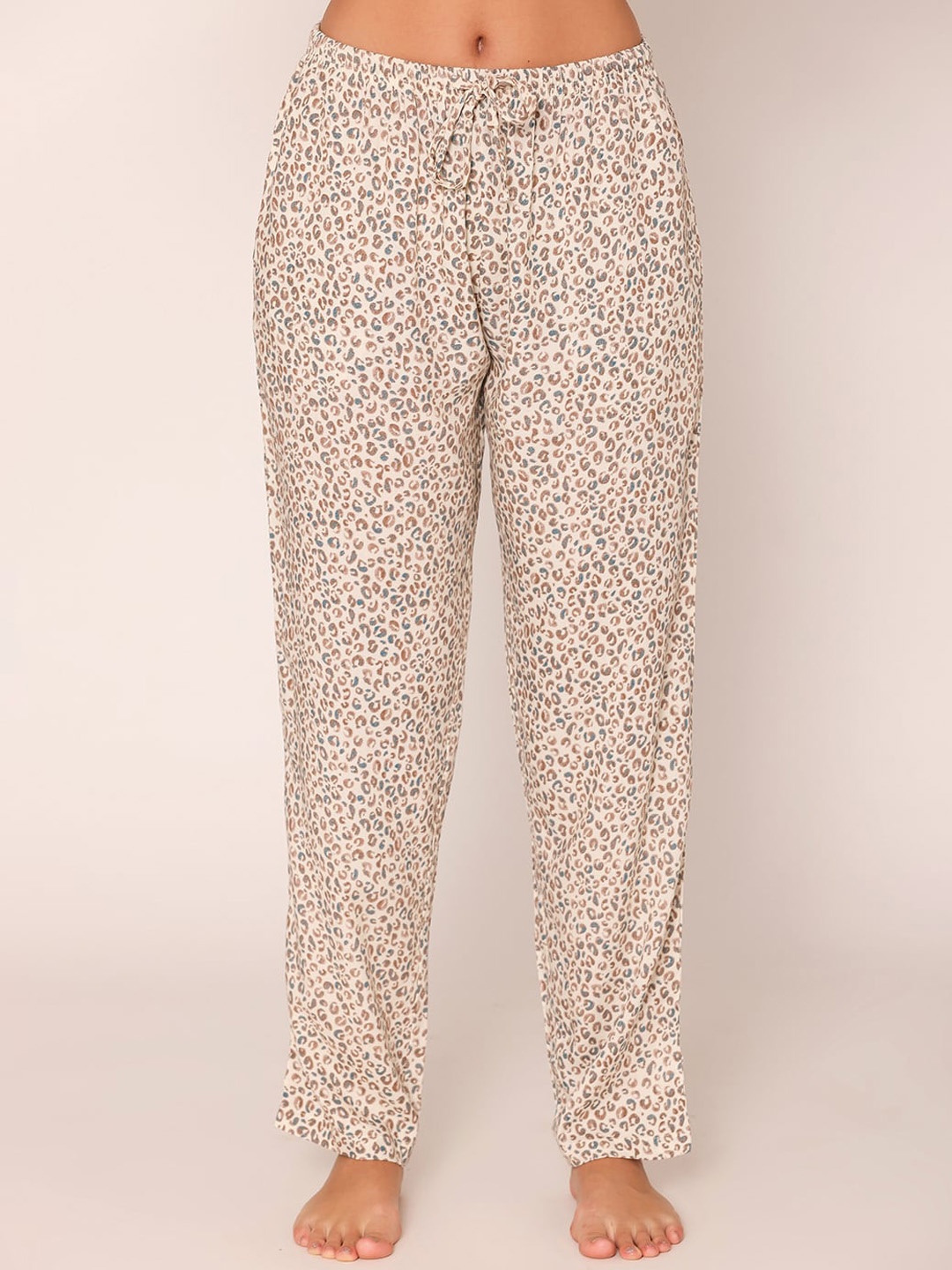 

Bonjour Women Animal Printed Cotton Lounge Pants, Off white