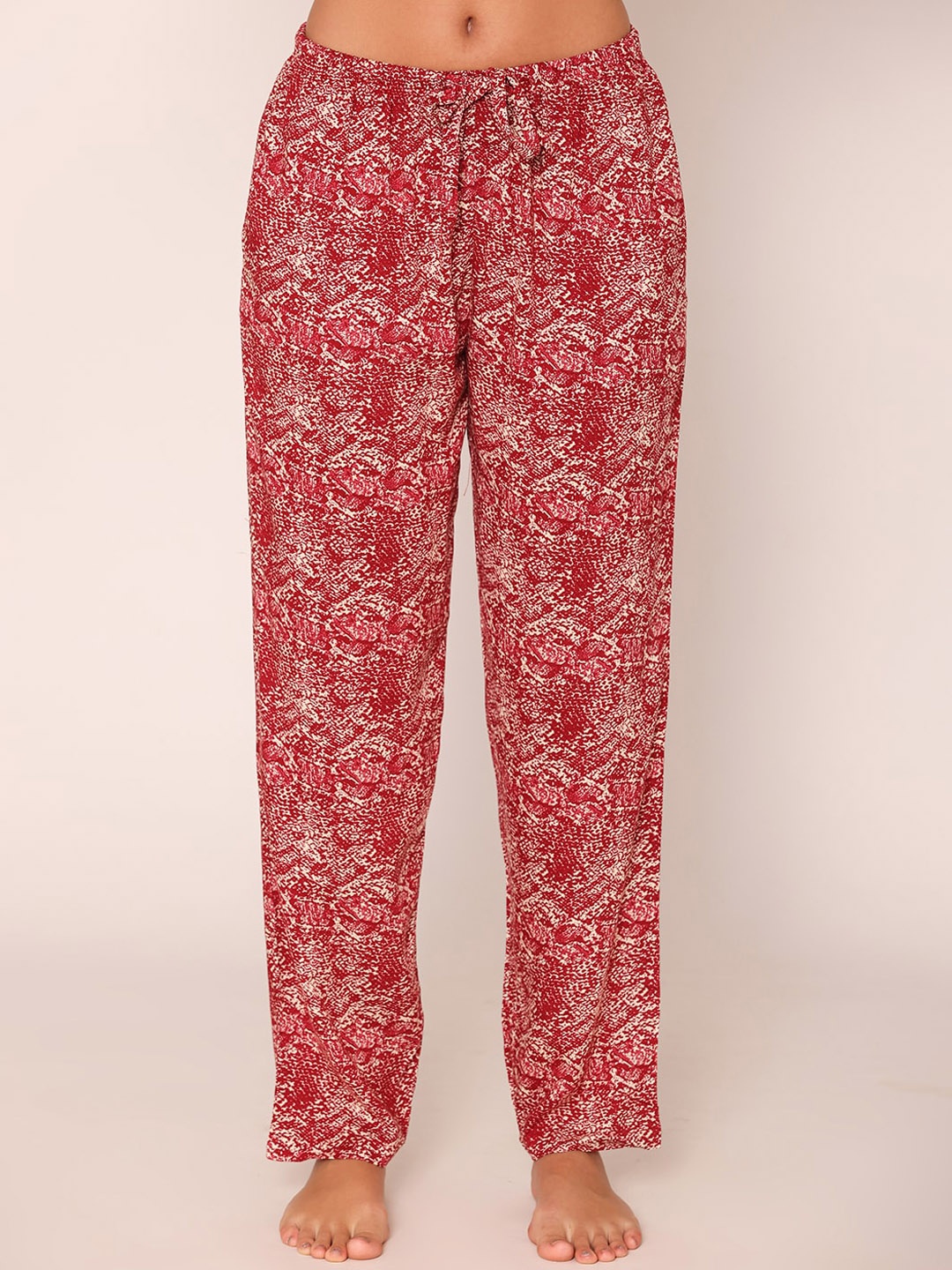 

Bonjour Women Printed Cotton Lounge Pant, Red