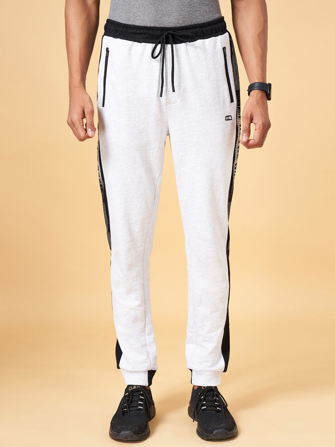 Ajile by Pantaloons Men Mid-Rise Slim-Fit Joggers, White