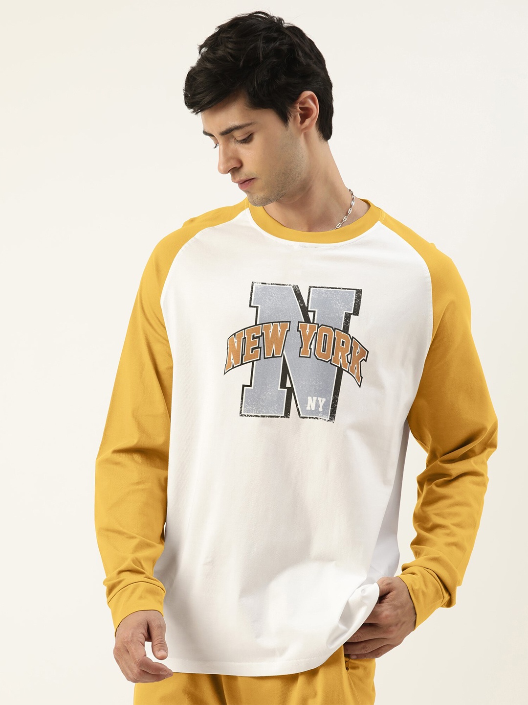 

Maniac Typography Printed Cotton T-shirt, White