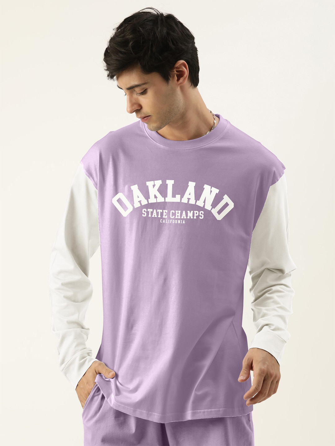 

Maniac Typography Printed Pure Cotton T-shirt, Purple