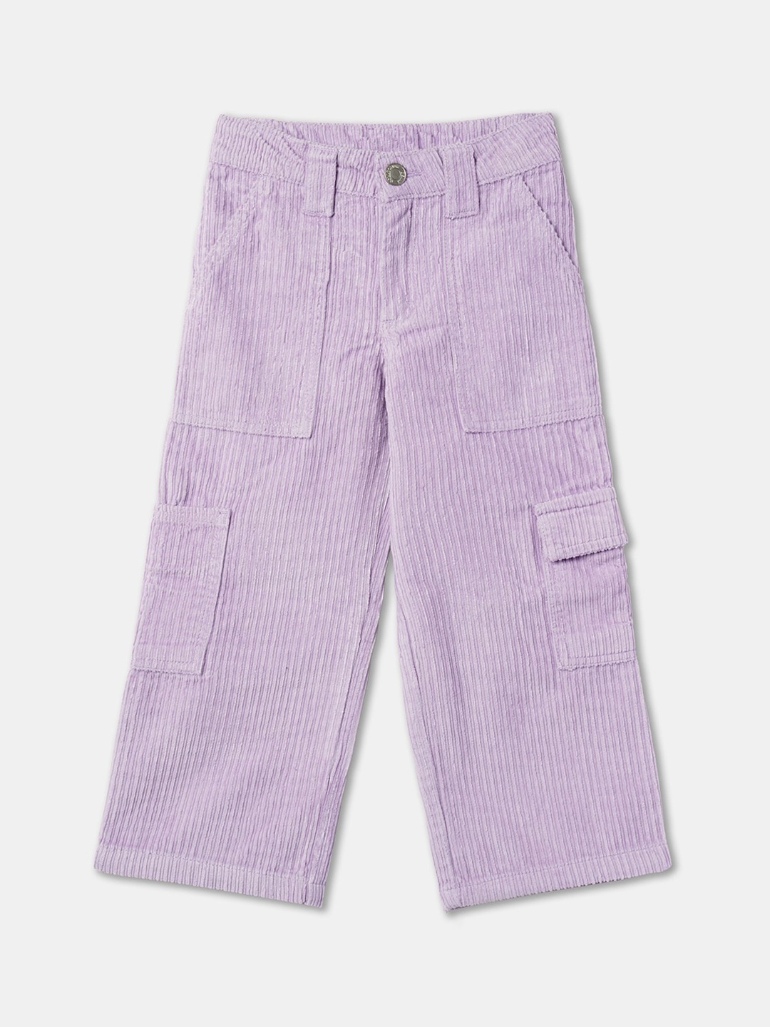 

R&B Girls Mid-Rise Cargos Trousers, Purple