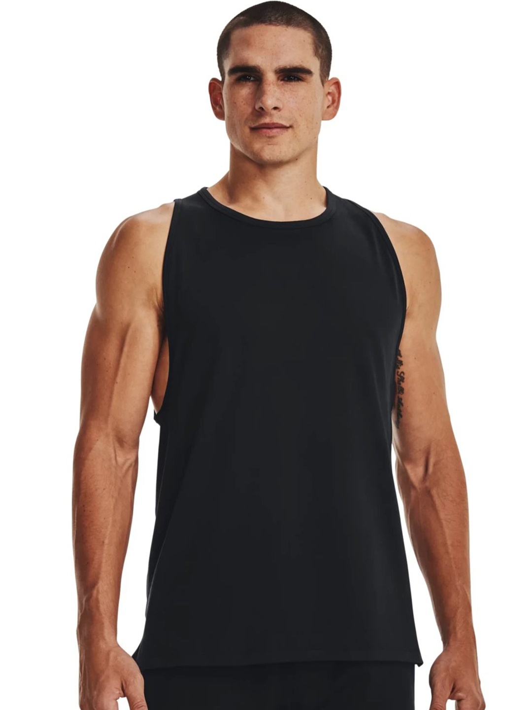 

UNDER ARMOUR Round Neck Slim-Fit Meridian Tank T-Shirt, Black