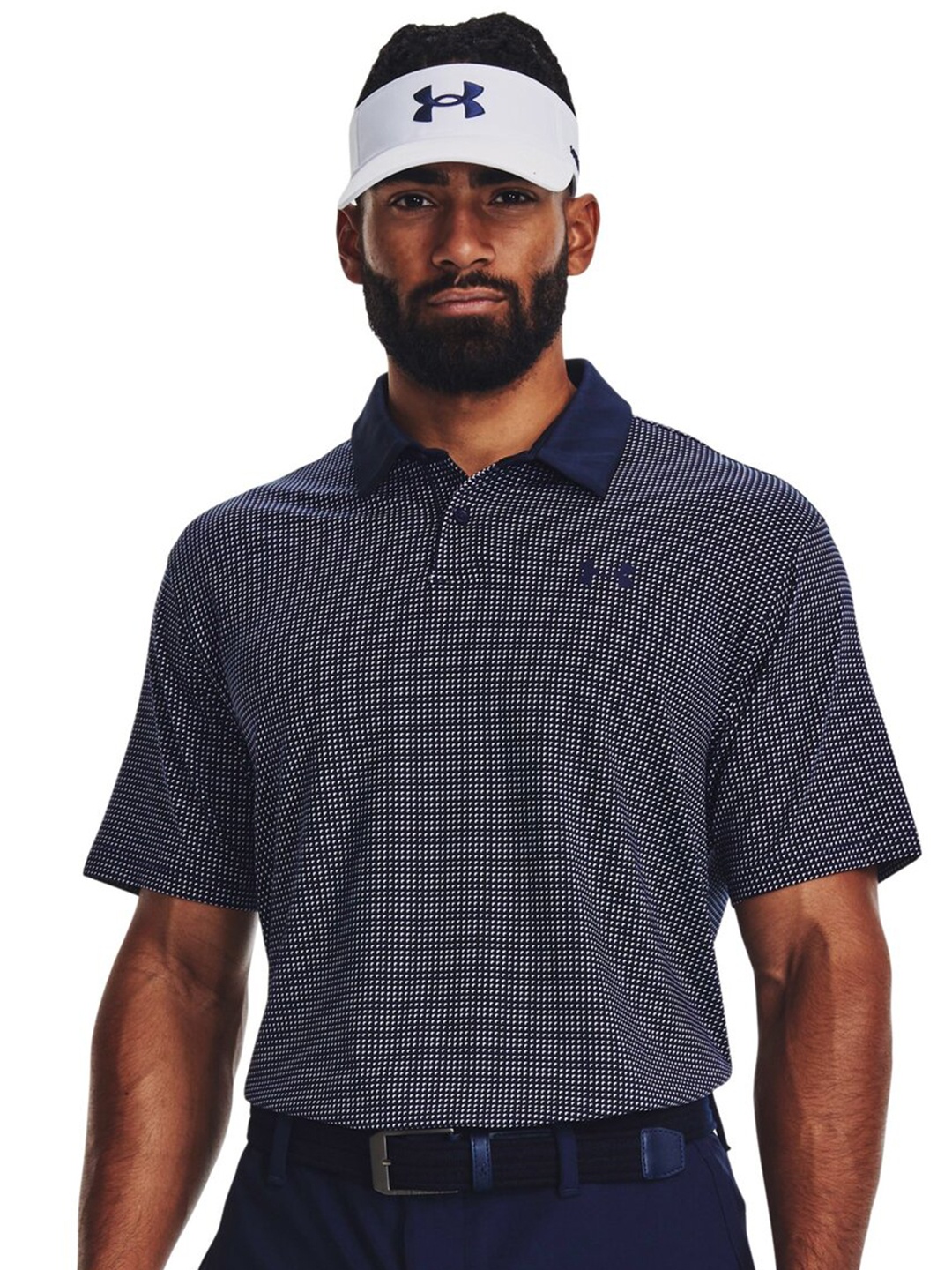 

UNDER ARMOUR T2G Printed Polo Collar T-Shirt, Navy blue