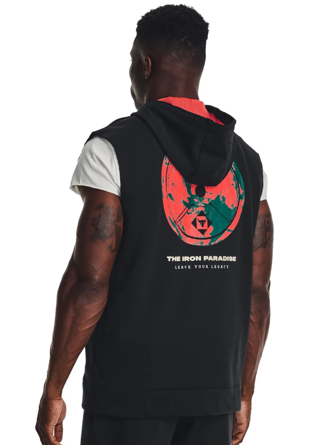 

UNDER ARMOUR Graphic Printed Project Rock Heavyweight Terry Full-Zip Sweatshirt, Black