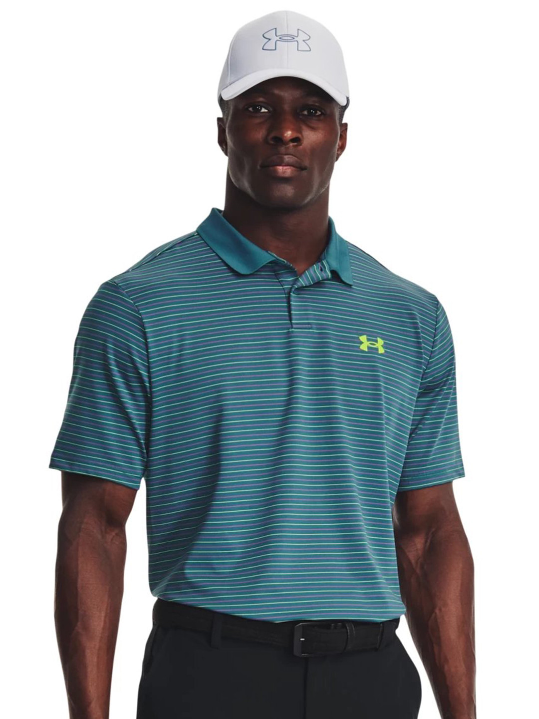 

UNDER ARMOUR Performance 3.0 Striped Polo Collar T-Shirt, Blue