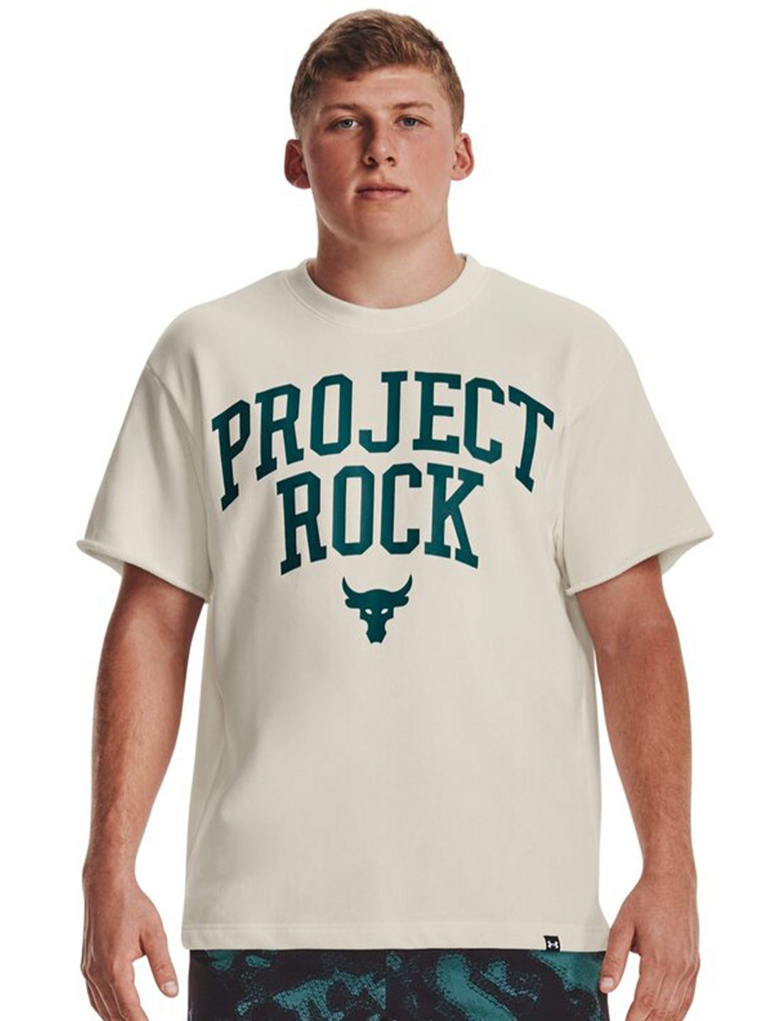 

UNDER ARMOUR Project Rock Printed Heavyweight Terry T-Shirt, White