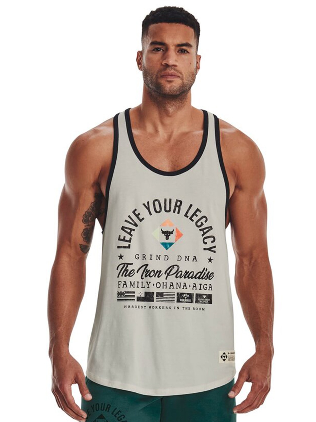 

UNDER ARMOUR Project Rock Legacy Tank T-Shirt, White