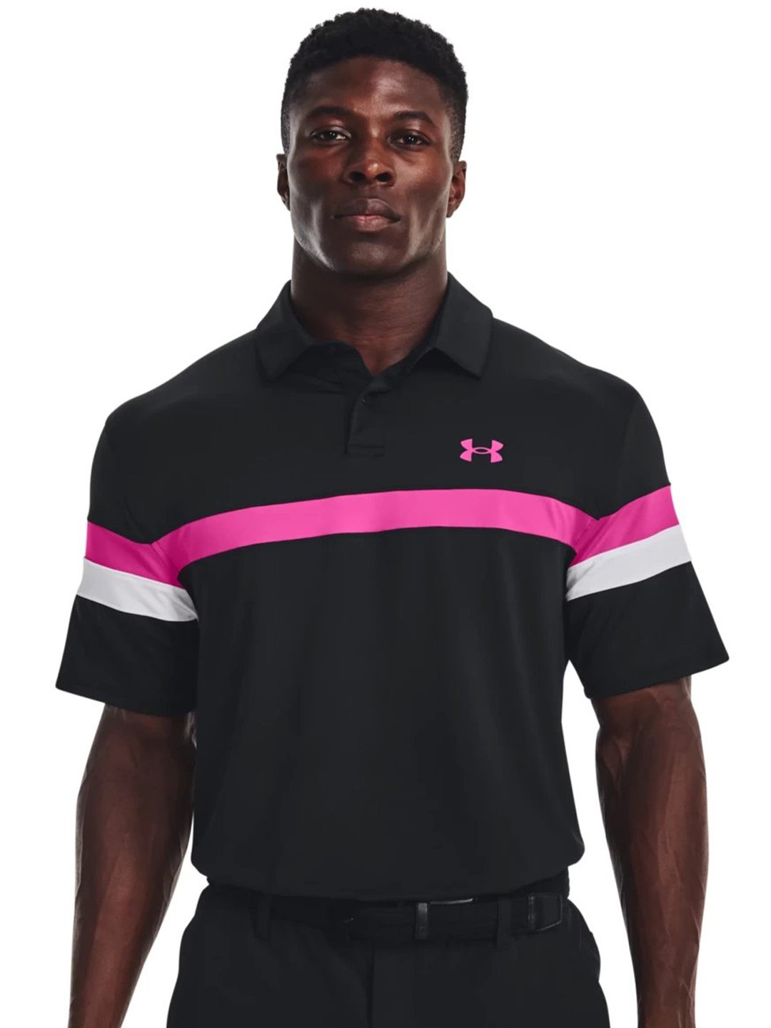 

UNDER ARMOUR T2G Color Block Polo Collar T-Shirt, Black