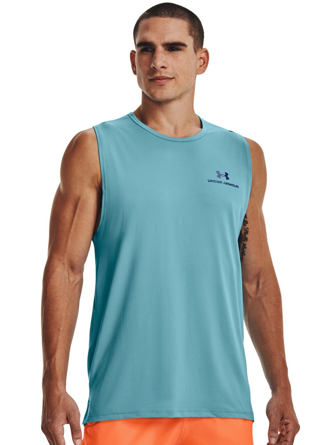 

UNDER ARMOUR Rush Energy Sleeveless Round Neck T-Shirt, Blue