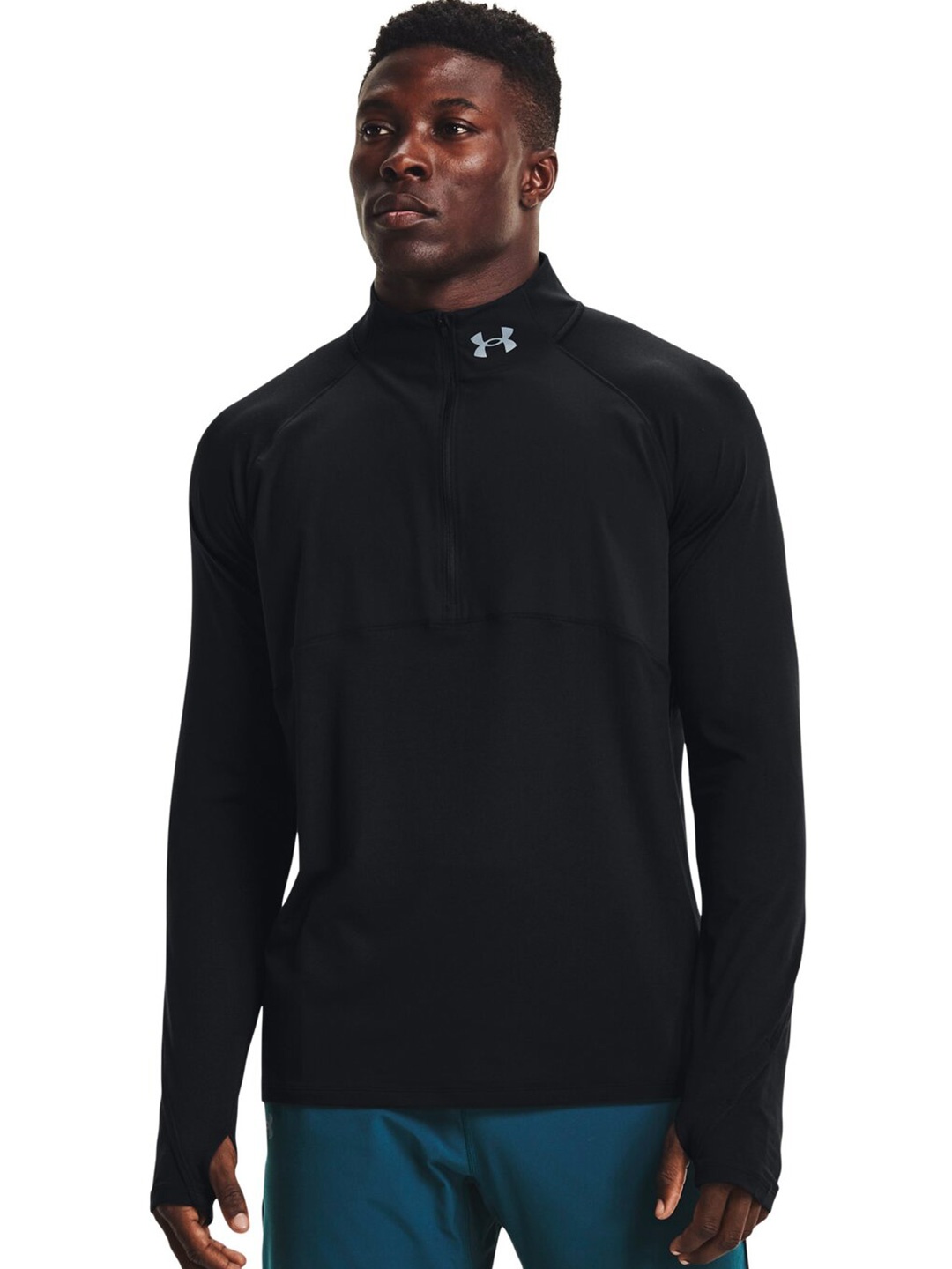 

UNDER ARMOUR Qualifier Run 2.0 Half Zip High Neck Slim-Fit T-Shirt, Black