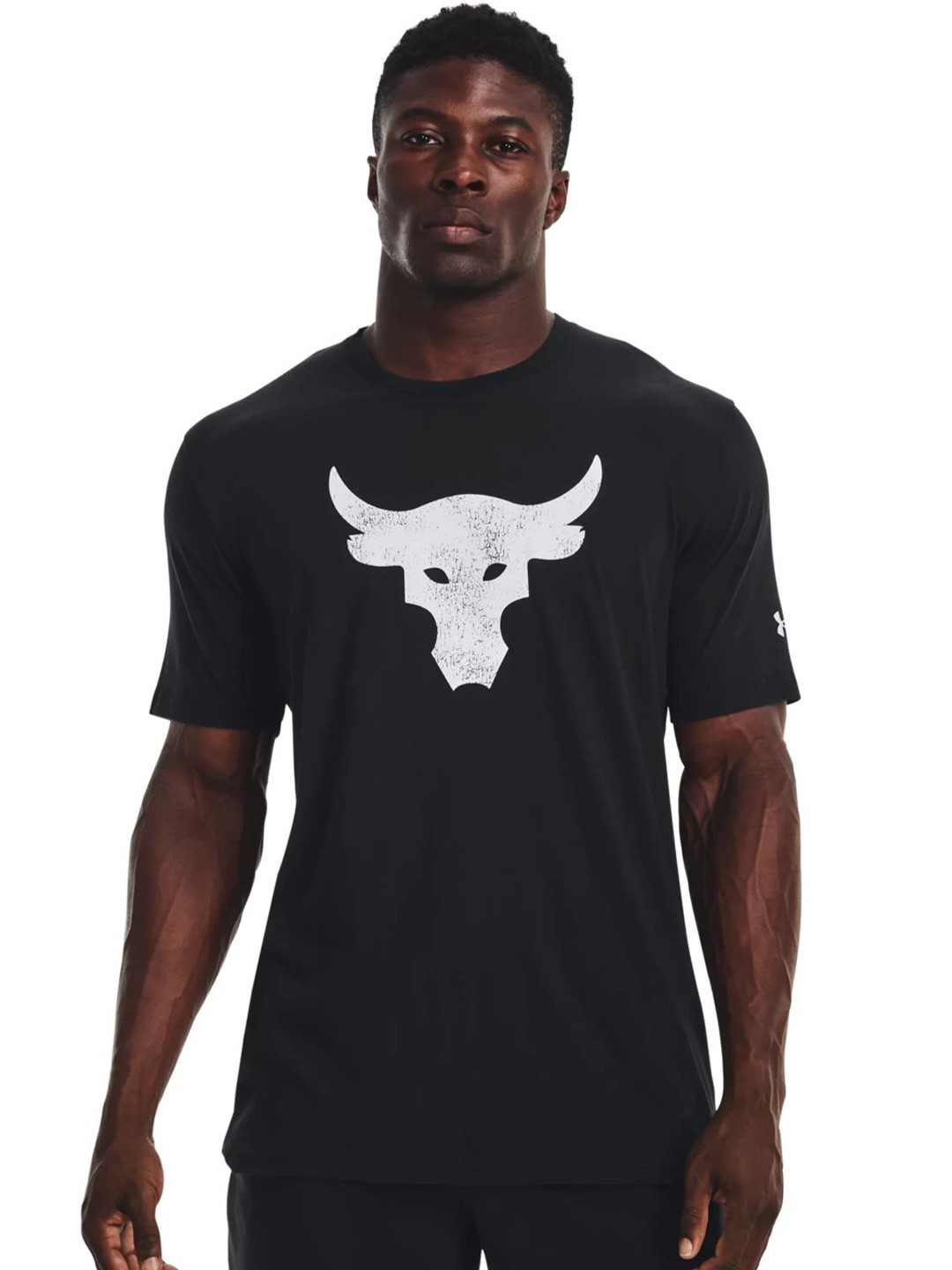 

UNDER ARMOUR Graphic Printed Round Neck Cotton Regular T-Shirt, Black