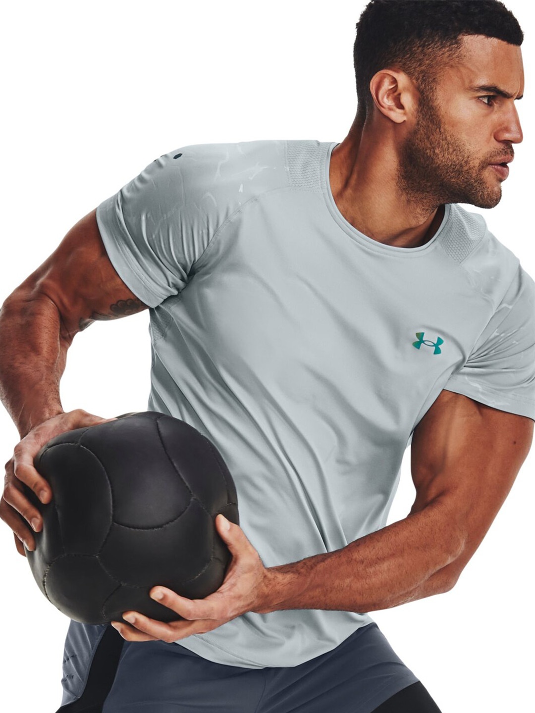 

UNDER ARMOUR Round Neck Slim-Fit T-Shirt, Blue