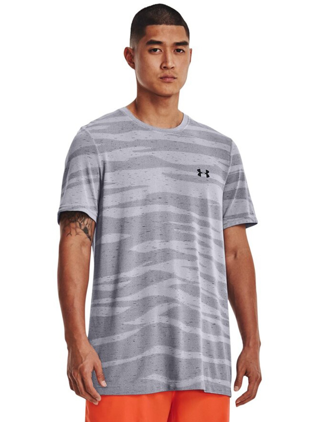 

UNDER ARMOUR Printed Slim-Fit T-Shirt, Grey