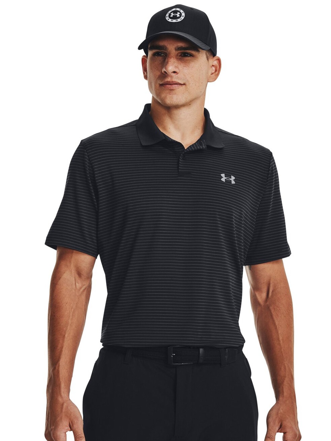 

UNDER ARMOUR Men Striped T-Shirt, Black