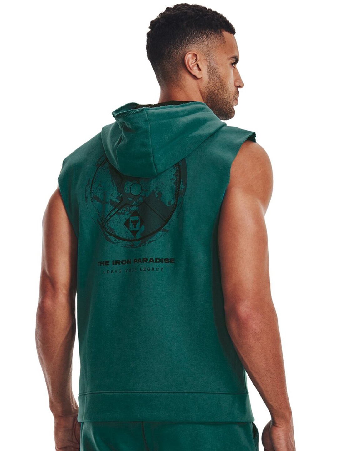 

UNDER ARMOUR Graphic Printed Hood Training Or Gym T-Shirt, Green