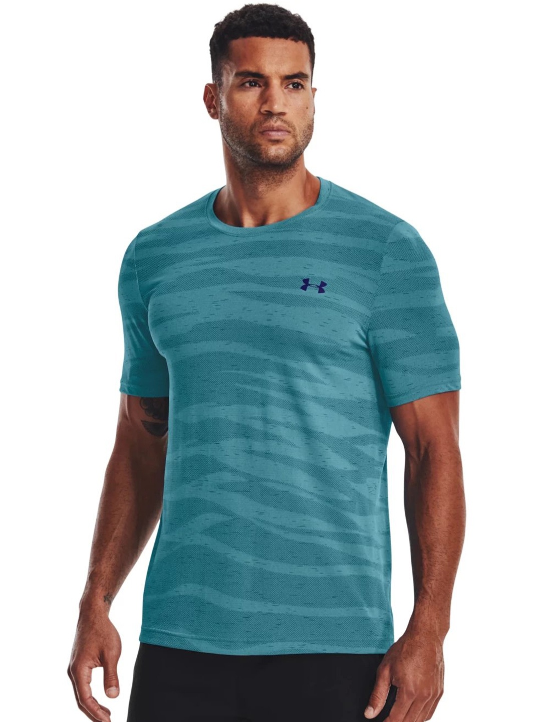 

UNDER ARMOUR Seamless Wave Slim-Fit Sports T-Shirt, Blue