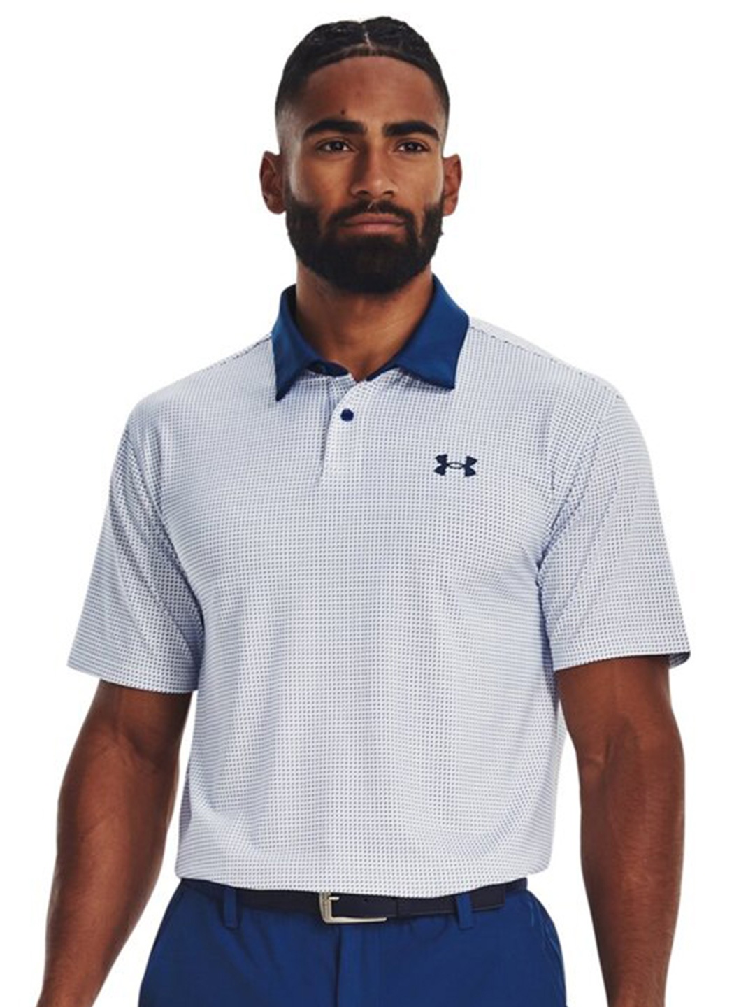 

UNDER ARMOUR Printed Slim-Fit Polo Collar T-Shirt, Grey