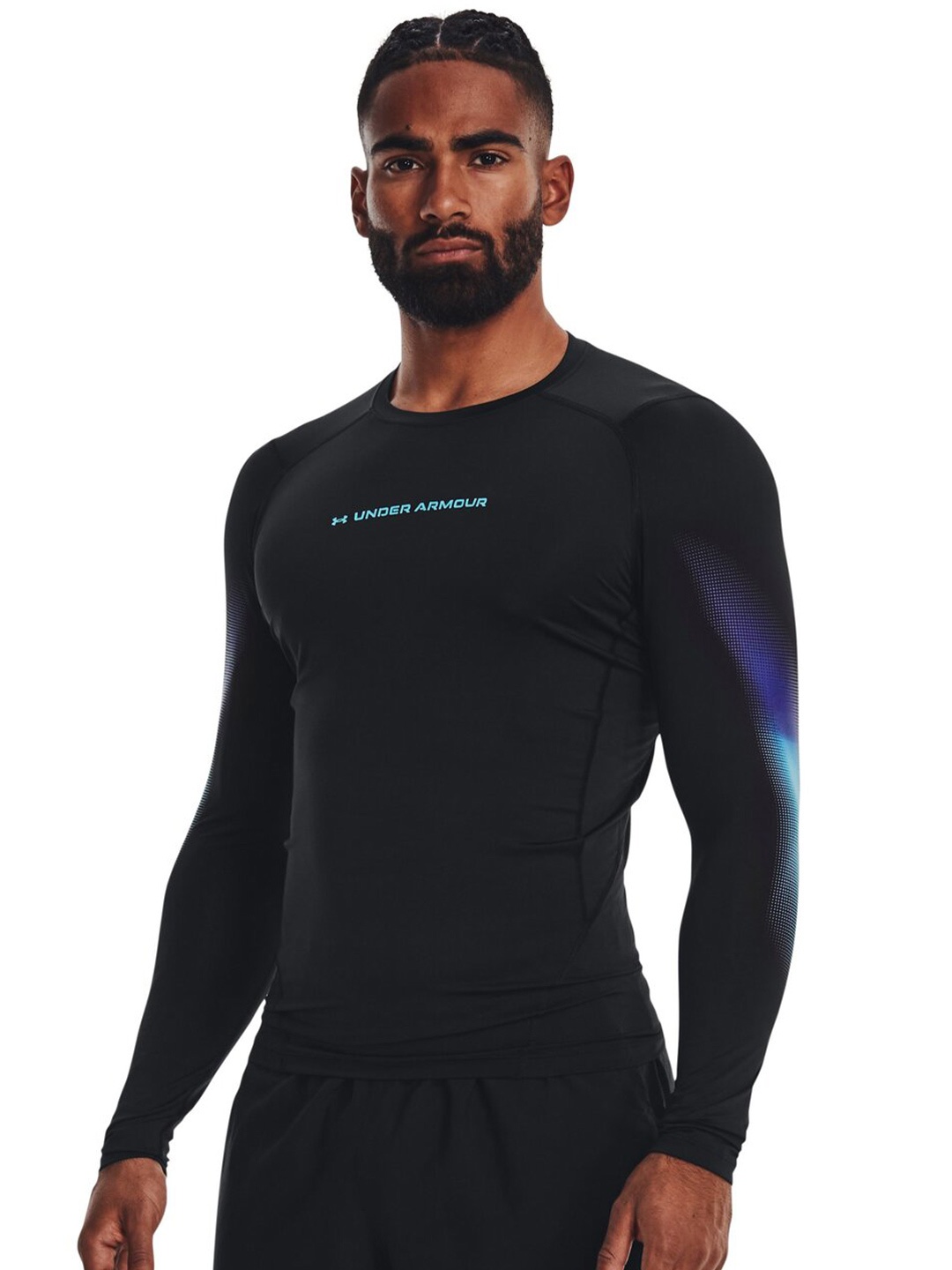 

UNDER ARMOUR Heatgear Armour Novelty Round Neck T-Shirt, Black