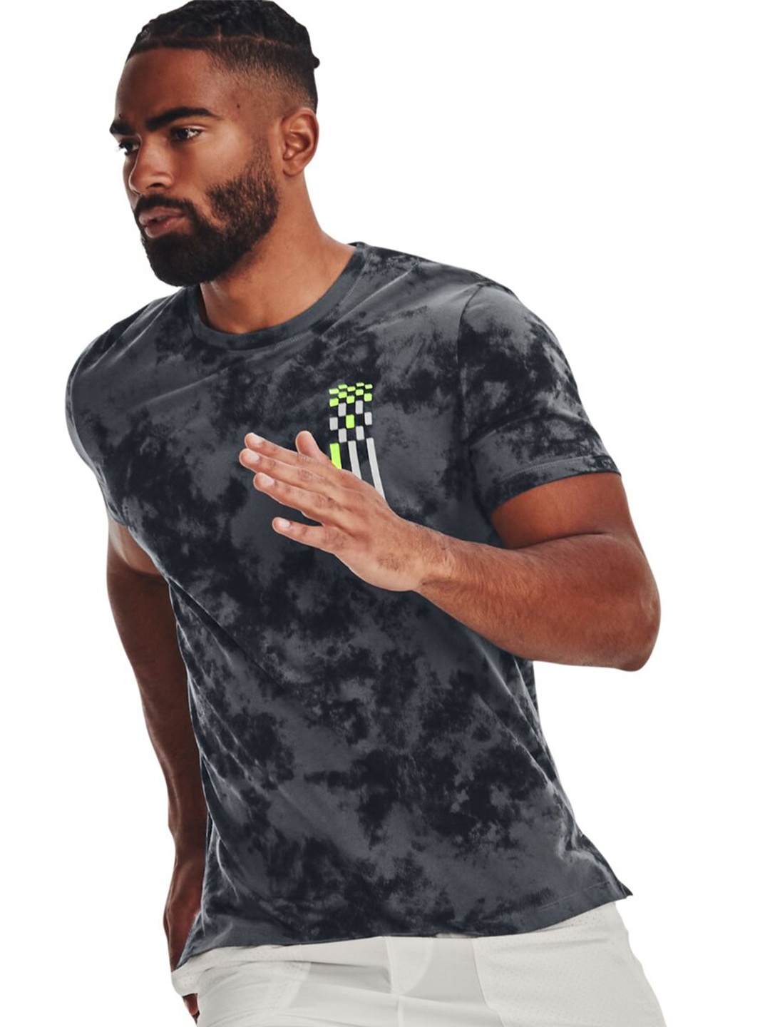 

UNDER ARMOUR Printed Slim-Fit T-Shirt, Grey
