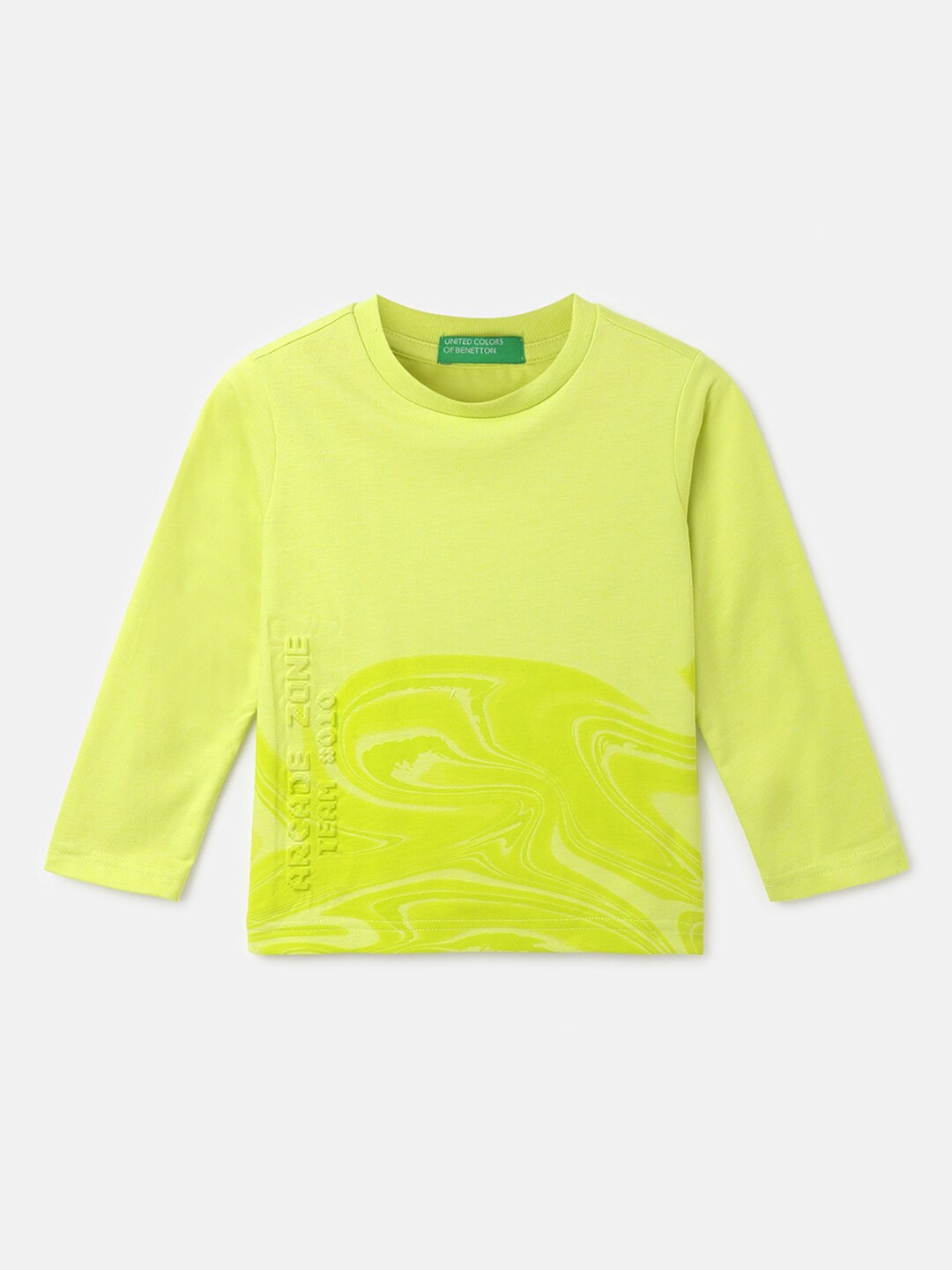 

United Colors of Benetton Boys Typography Printed T-shirt, Lime green
