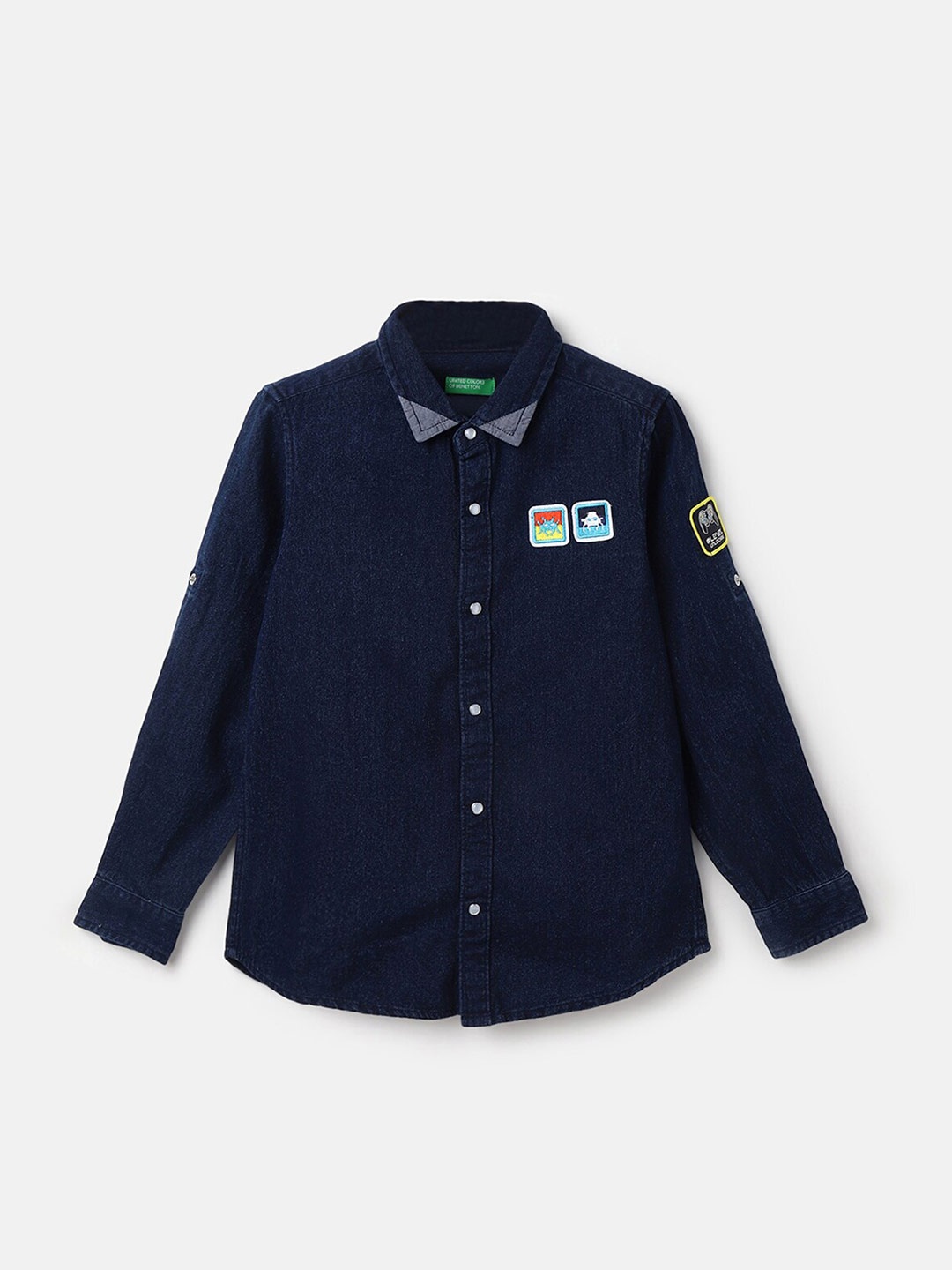 

United Colors of Benetton Boys Opaque Cotton Casual Shirt, Blue